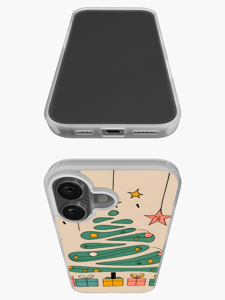 Thumbnail 3 of 5, iPhone Case, Modern Christmas Tree Minimalistic Drawing designed and sold by Patricks-Art.