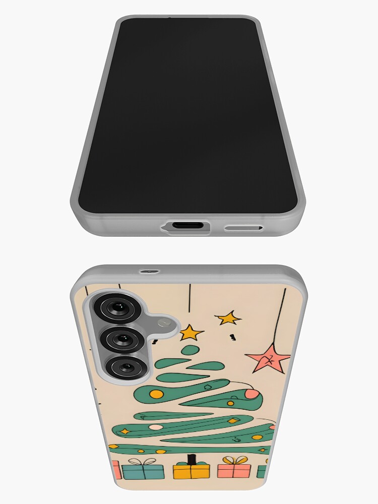 Thumbnail 3 of 4, Samsung Galaxy Phone Case, Modern Christmas Tree Minimalistic Drawing designed and sold by Patricks-Art.
