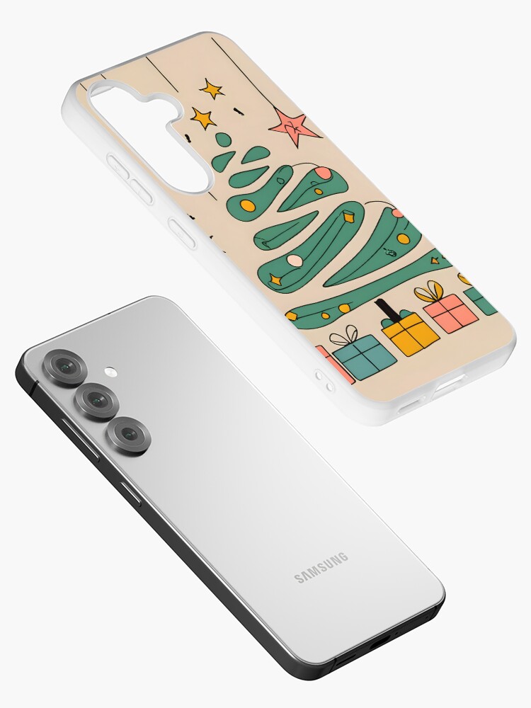 Thumbnail 2 of 4, Samsung Galaxy Phone Case, Modern Christmas Tree Minimalistic Drawing designed and sold by Patricks-Art.