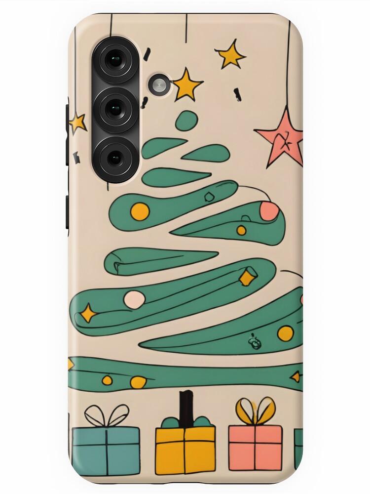 Thumbnail 1 of 4, Samsung Galaxy Phone Case, Modern Christmas Tree Minimalistic Drawing designed and sold by Patricks-Art.