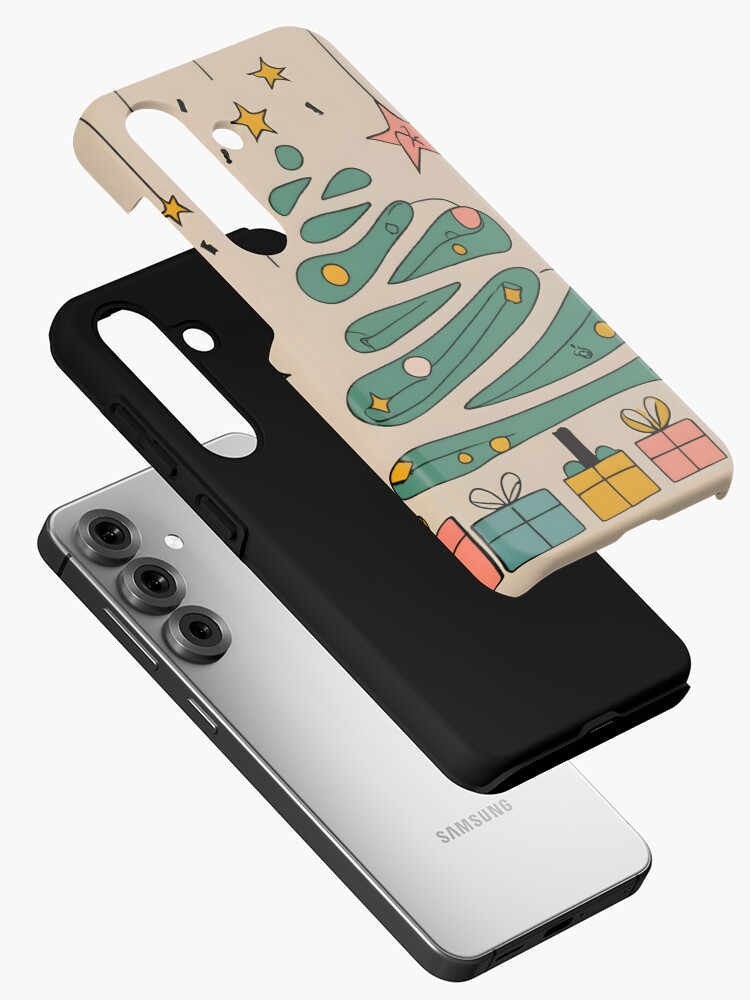Thumbnail 2 of 4, Samsung Galaxy Phone Case, Modern Christmas Tree Minimalistic Drawing designed and sold by Patricks-Art.