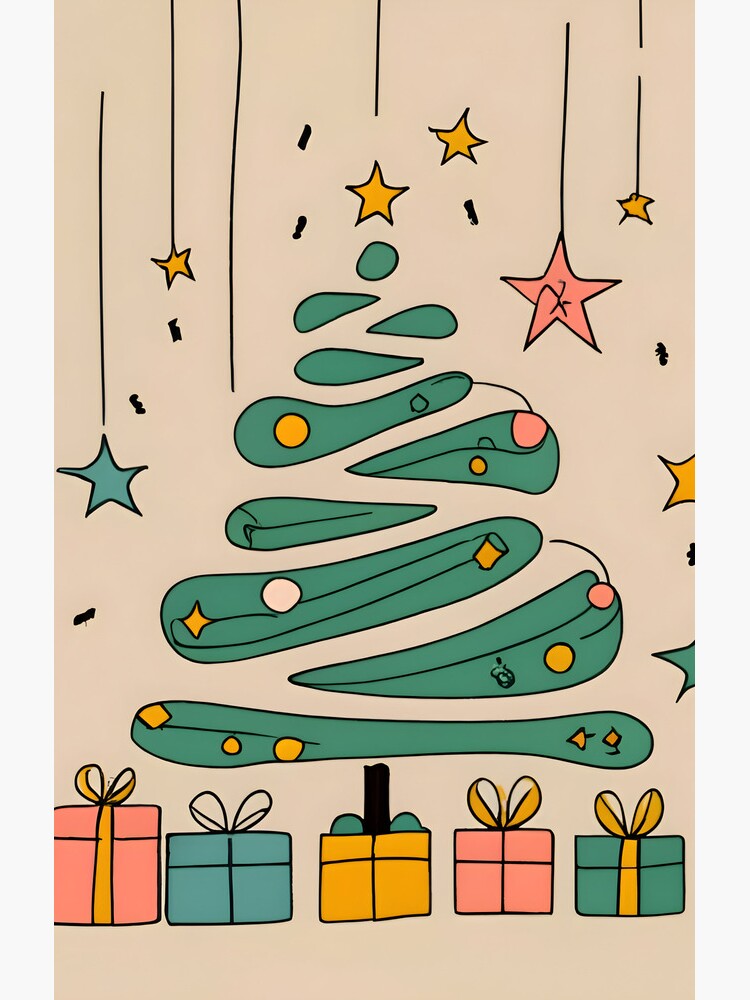 Thumbnail 4 of 4, Samsung Galaxy Phone Case, Modern Christmas Tree Minimalistic Drawing designed and sold by Patricks-Art.