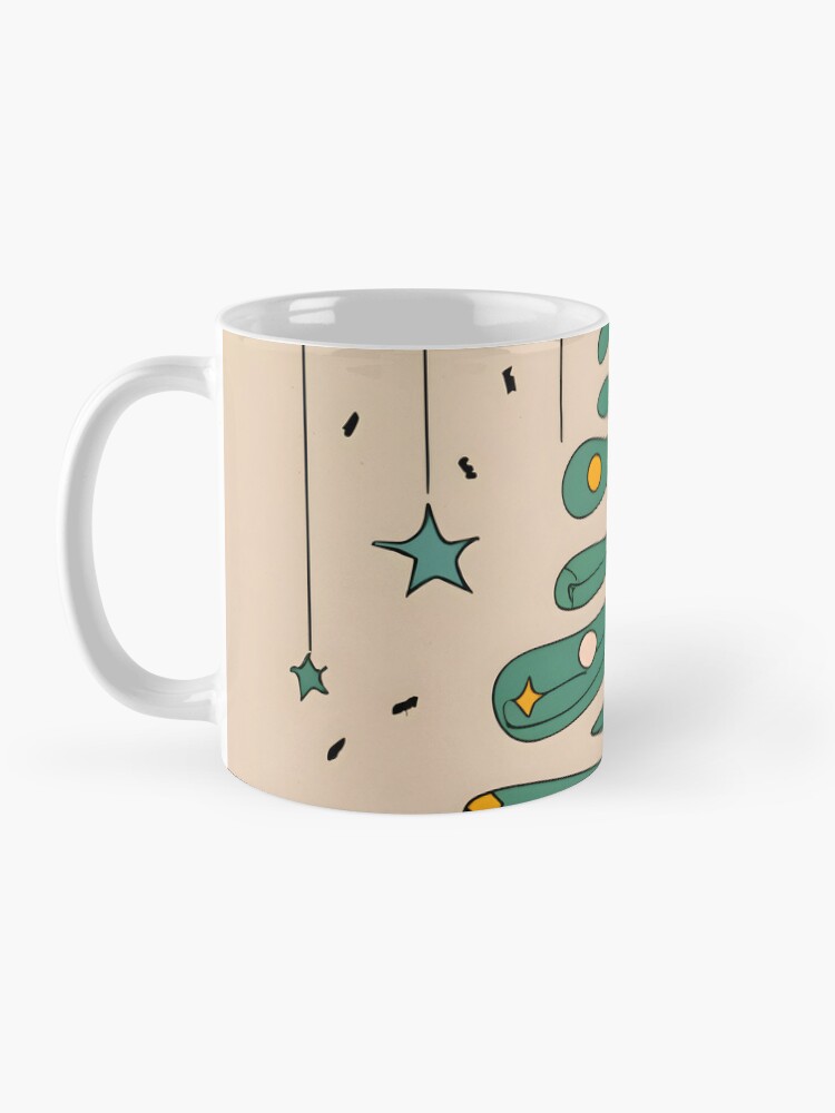 Thumbnail 3 of 6, Coffee Mug, Modern Christmas Tree Minimalistic Drawing designed and sold by Patricks-Art.