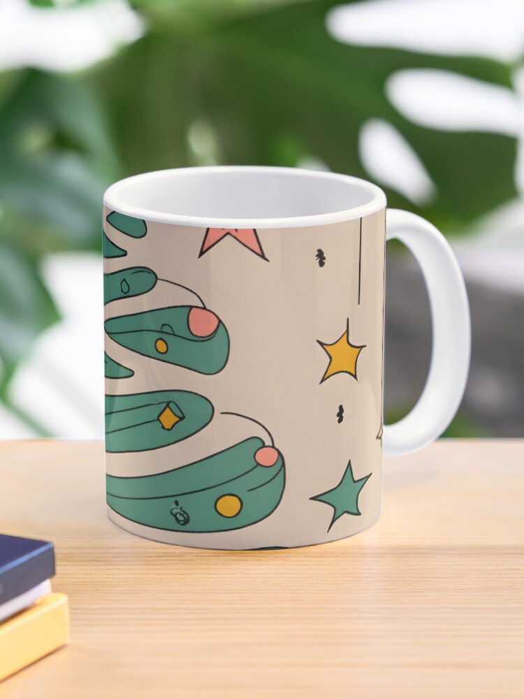 Thumbnail 1 of 6, Coffee Mug, Modern Christmas Tree Minimalistic Drawing designed and sold by Patricks-Art.