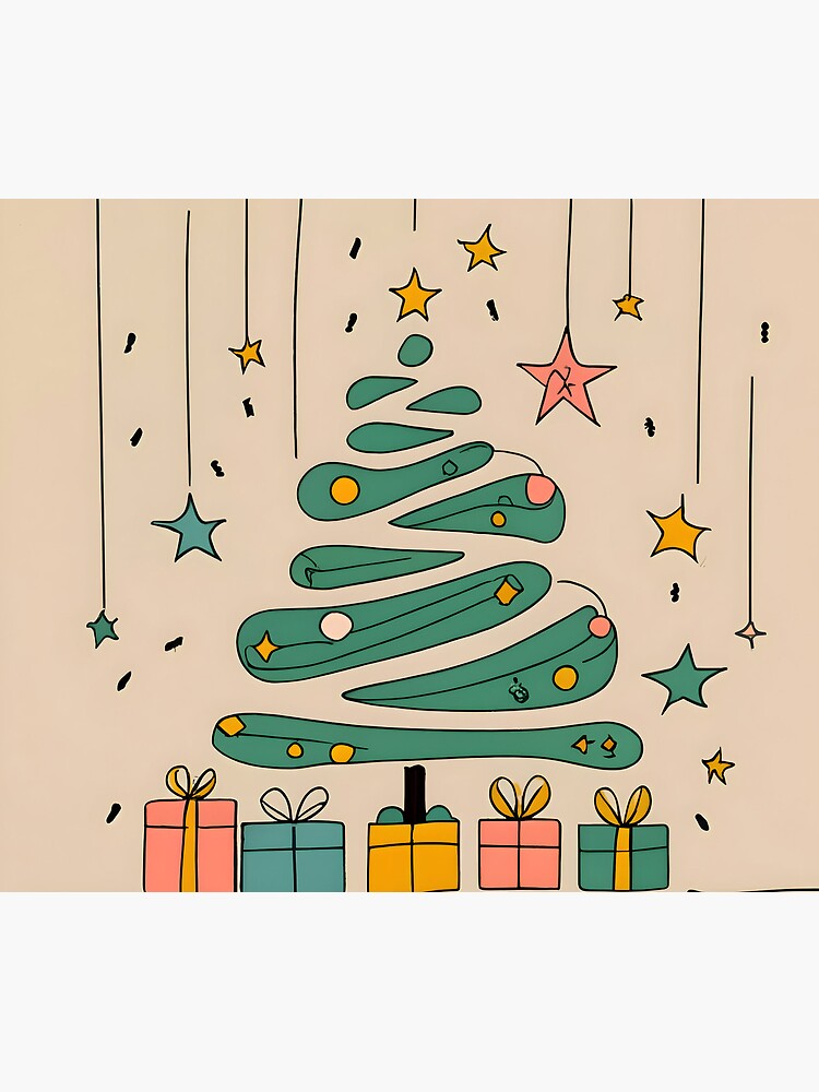 Thumbnail 5 of 5, Mouse Pad, Modern Christmas Tree Minimalistic Drawing designed and sold by Patricks-Art.