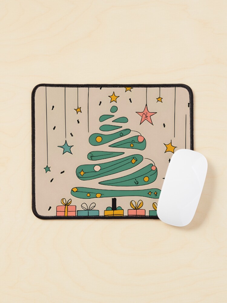 Thumbnail 1 of 5, Mouse Pad, Modern Christmas Tree Minimalistic Drawing designed and sold by Patricks-Art.