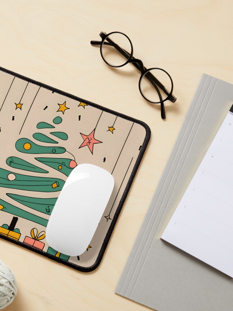 Thumbnail 3 of 5, Mouse Pad, Modern Christmas Tree Minimalistic Drawing designed and sold by Patricks-Art.