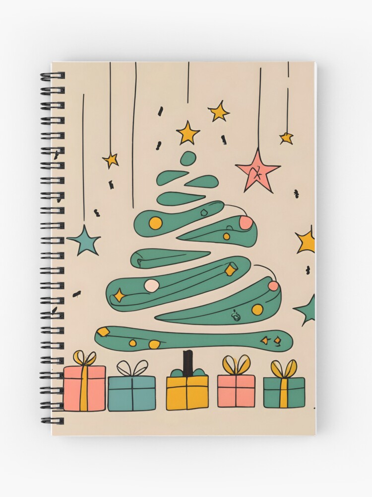 Thumbnail 1 of 3, Journal, Modern Christmas Tree Minimalistic Drawing designed and sold by Patricks-Art.