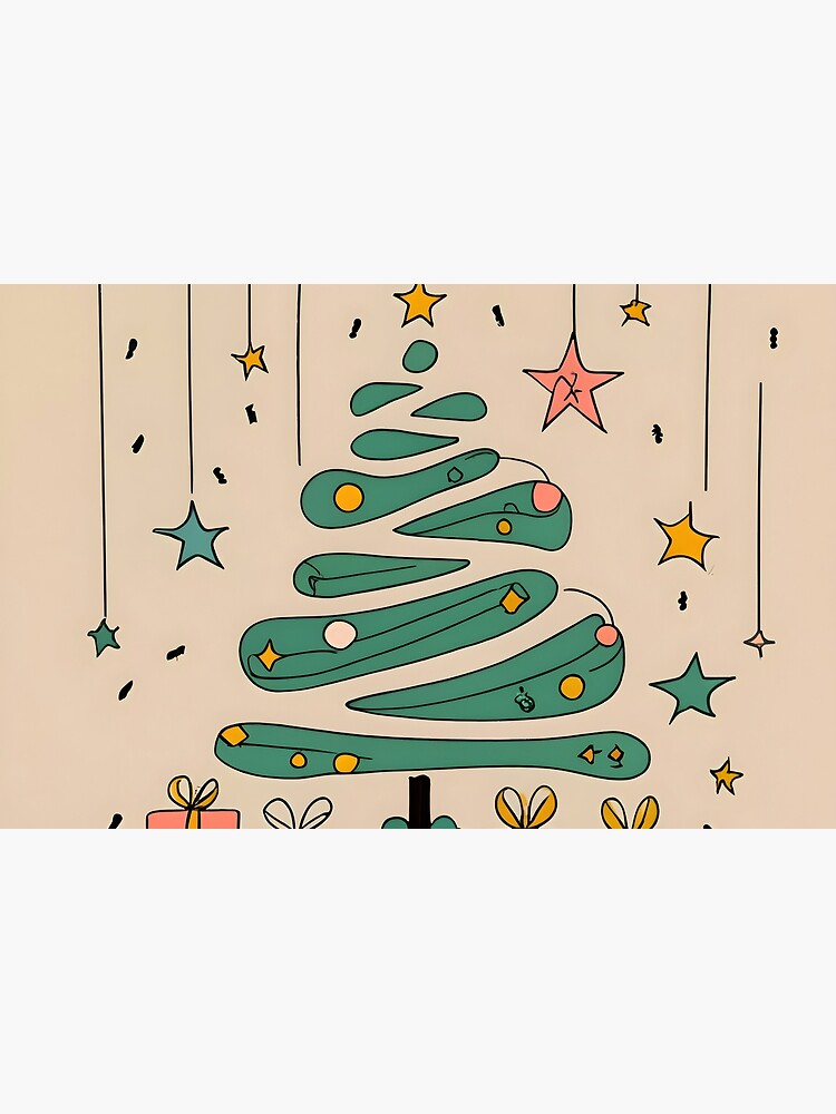 Thumbnail 2 of 2, Laptop Sleeve, Modern Christmas Tree Minimalistic Drawing designed and sold by Patricks-Art.