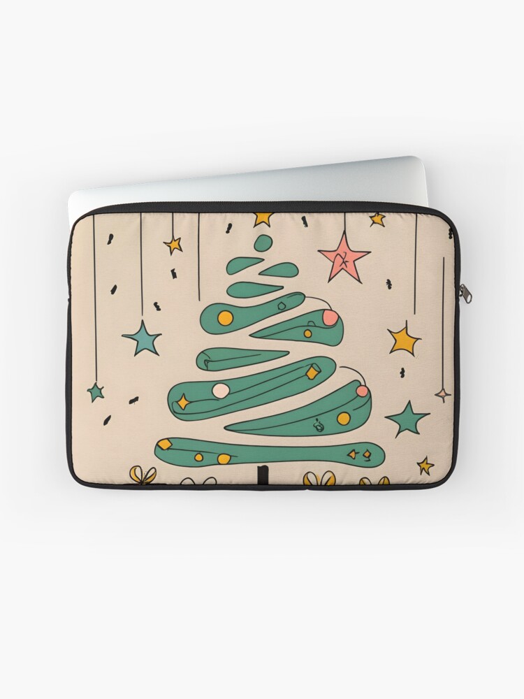 Thumbnail 1 of 2, Laptop Sleeve, Modern Christmas Tree Minimalistic Drawing designed and sold by Patricks-Art.