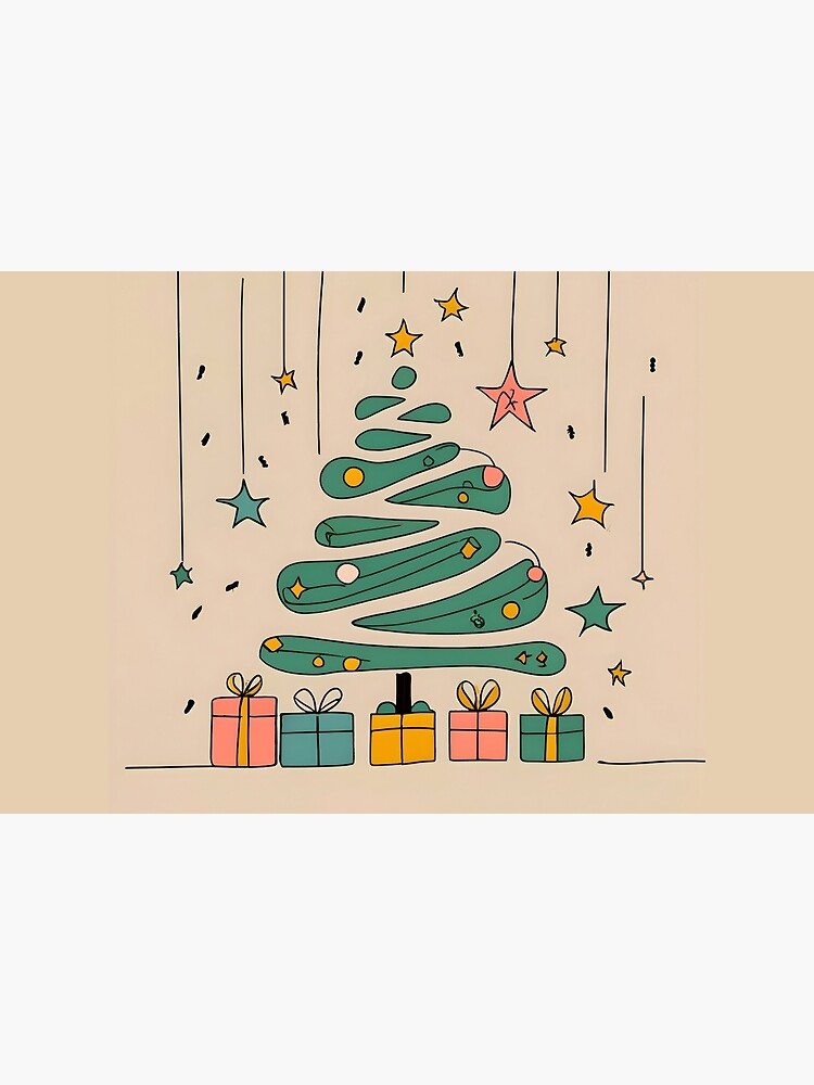 Thumbnail 6 of 6, Bath Mat, Modern Christmas Tree Minimalistic Drawing designed and sold by Patricks-Art.