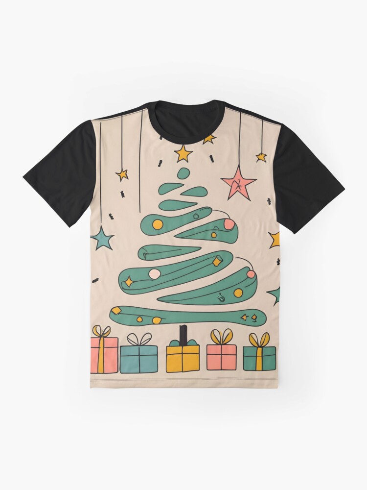 Thumbnail 4 of 5, Graphic T-Shirt, Modern Christmas Tree Minimalistic Drawing designed and sold by Patricks-Art.