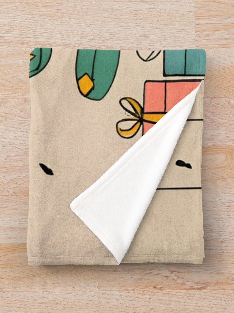 Thumbnail 3 of 6, Throw Blanket, Modern Christmas Tree Minimalistic Drawing designed and sold by Patricks-Art.