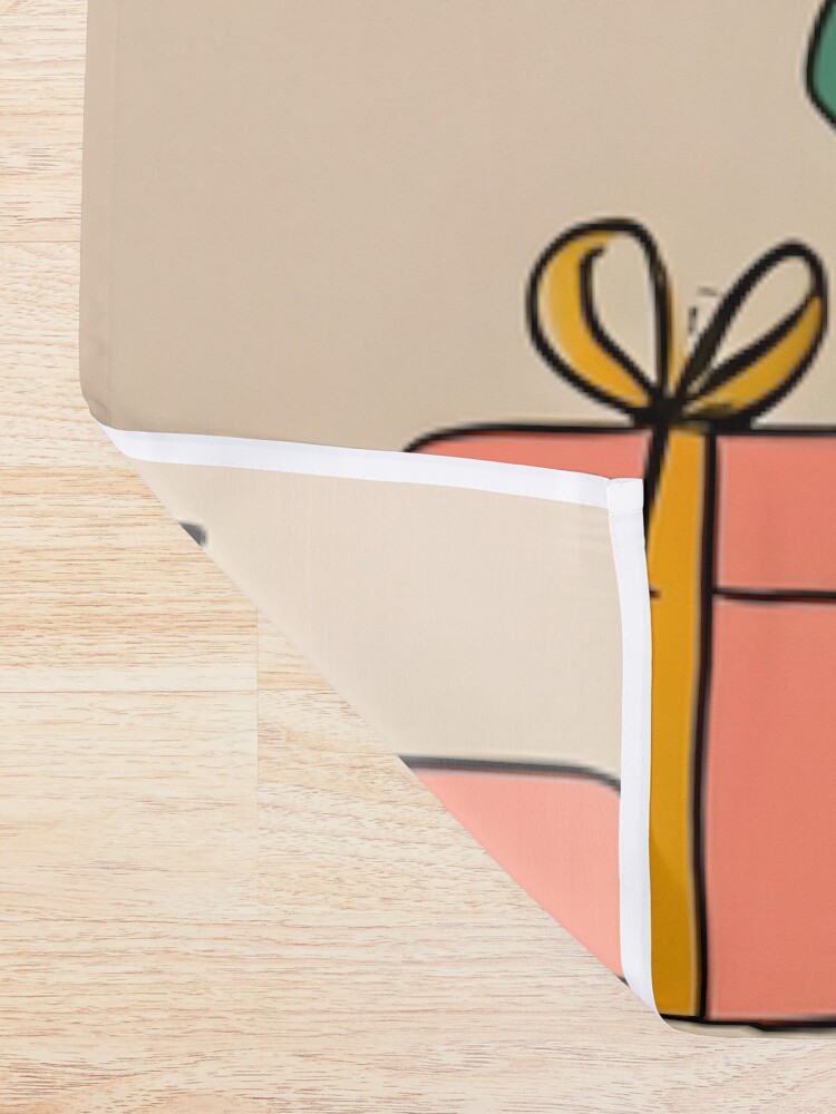 Thumbnail 2 of 5, Shower Curtain, Modern Christmas Tree Minimalistic Drawing designed and sold by Patricks-Art.