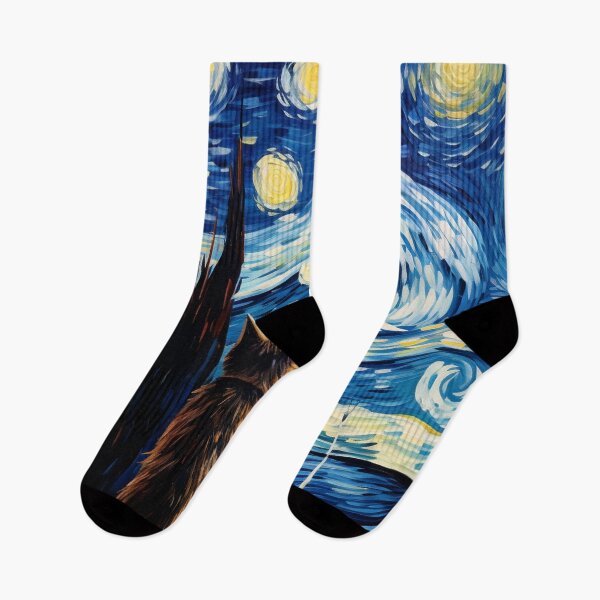 Item preview, Van gogh Inspired Starry Night Cat Painting designed and sold by Vangoholic.