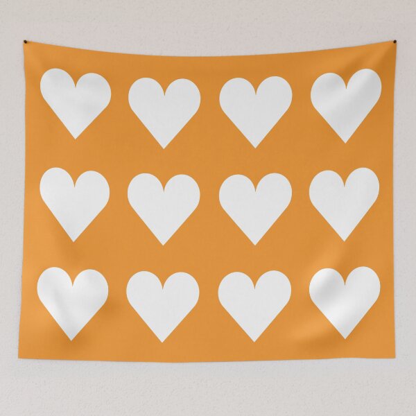 Item preview, Large WHITE and ORANGE LOVE HEARTS designed and sold by RachelMacht.