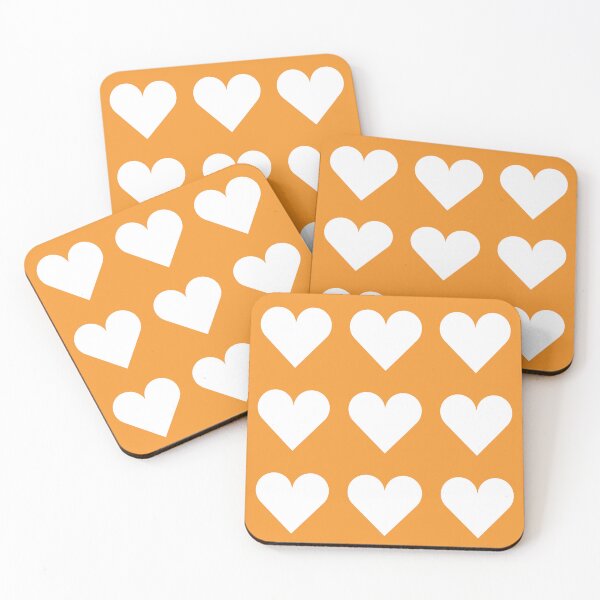 Item preview, Large WHITE and ORANGE LOVE HEARTS designed and sold by RachelMacht.