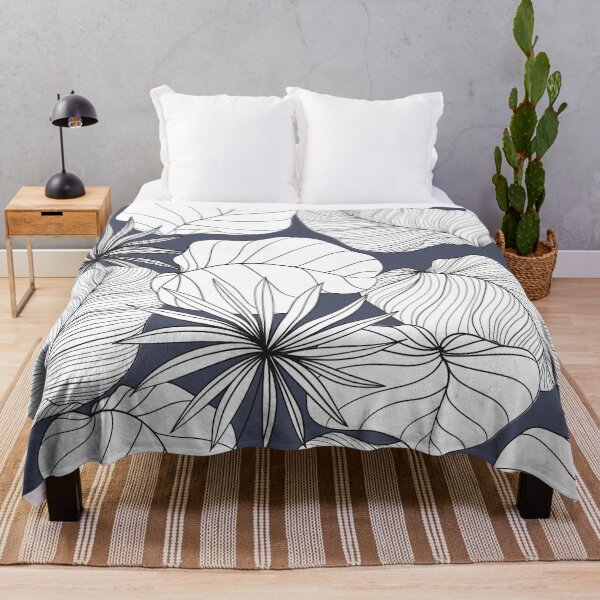 Item preview, Elegant gray white design, home decor, leafy elegance, designed and sold by karinasalwaszka.