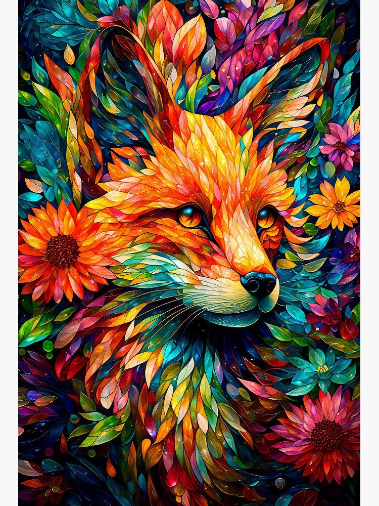 Fox in the Flower Garden Art Board Print for Sale by Peggy Collins