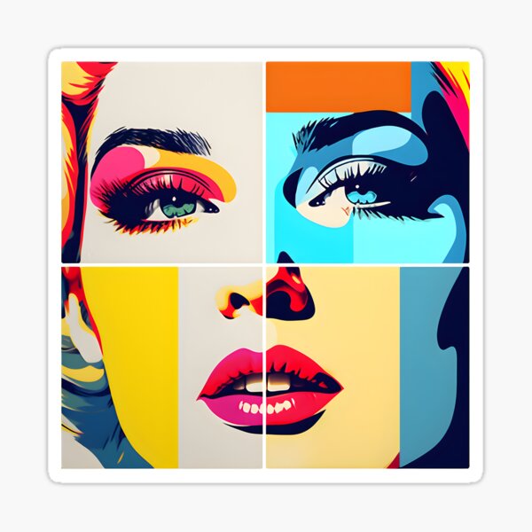 Item preview, Retro Portrait: a Kaleidoscope of Colors and Bold Shadows designed and sold by x000lol000x.