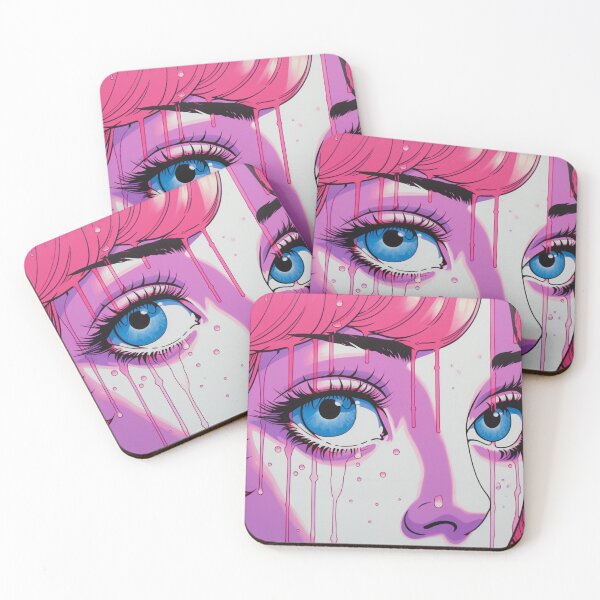 Item preview, pop art women blue eye and pink hair designed and sold by AceILA.