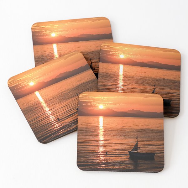 Item preview, Fishing Boat Sunrise Kaiser Bridge  Bay Corfu designed and sold by nickbrayimages.