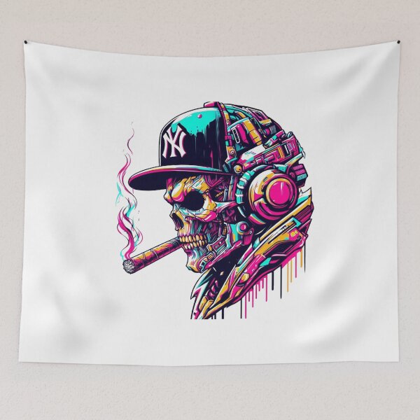 Item preview, Cyberpunk New York  Alien Skull  designed and sold by obviouslogic.