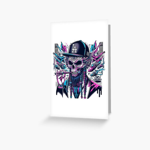 Los angeles dodgers Skull Greeting Card for Sale by ednagarner