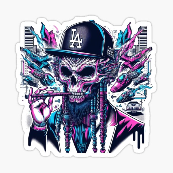 Dodgers Skull Stickers for Sale