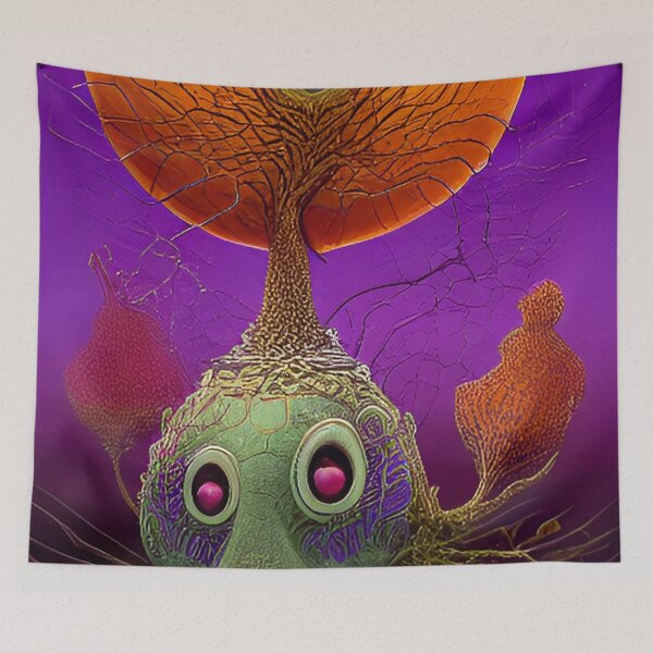 Item preview, Weird whimsical fantasy image with allusion to Munch's scream designed and sold by depthsofthemind.
