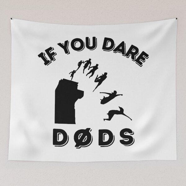 Item preview, If you dare Dods logo white shirt design designed and sold by Leivenaar.