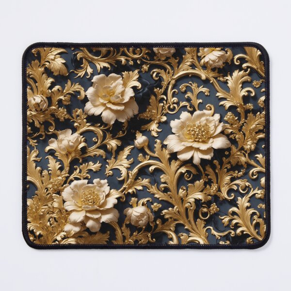 Item preview, High-quality floral pattern in baroque style - ideal for weddings - black gold designed and sold by biiid.