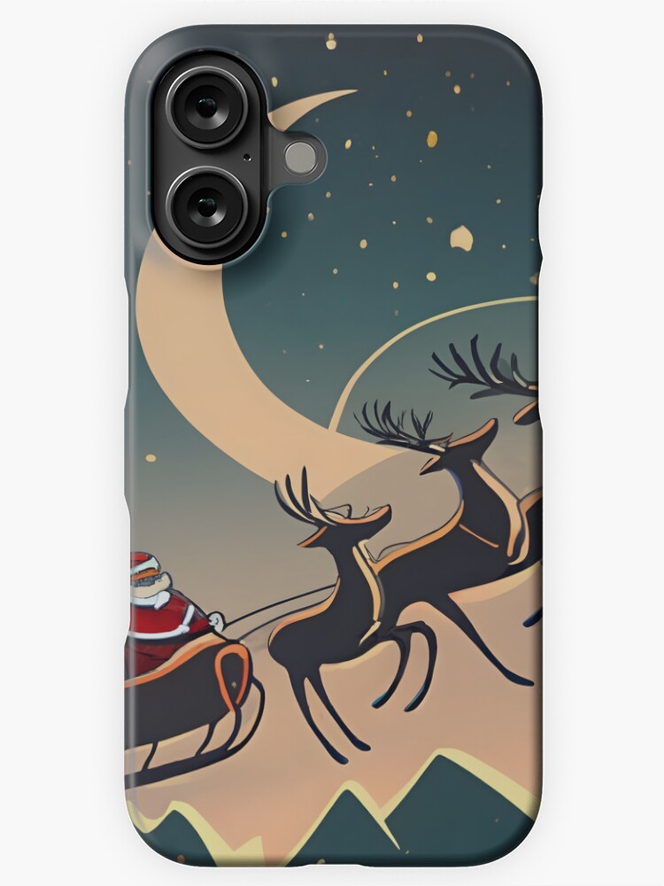 Thumbnail 1 of 4, iPhone Case, Santa Claus in sleigh with reindeers Minimalistic Drawing designed and sold by Patricks-Art.