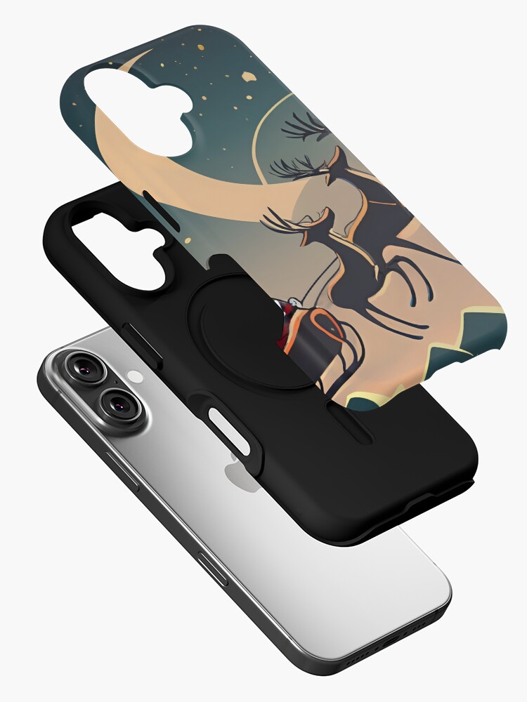 Thumbnail 2 of 4, iPhone Case, Santa Claus in sleigh with reindeers Minimalistic Drawing designed and sold by Patricks-Art.