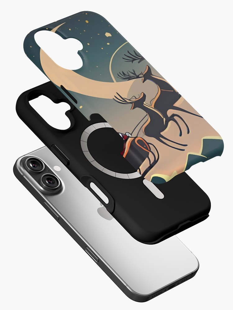 Thumbnail 2 of 4, iPhone Case, Santa Claus in sleigh with reindeers Minimalistic Drawing designed and sold by Patricks-Art.