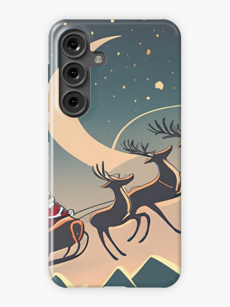 Thumbnail 1 of 4, Samsung Galaxy Phone Case, Santa Claus in sleigh with reindeers Minimalistic Drawing designed and sold by Patricks-Art.