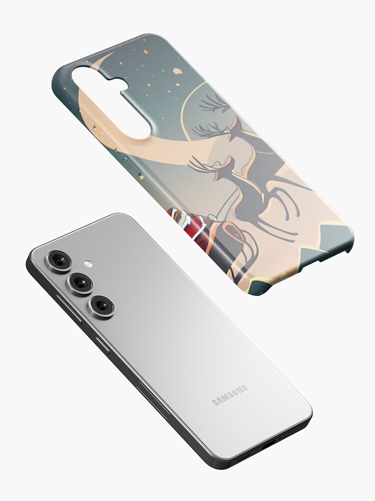 Thumbnail 2 of 4, Samsung Galaxy Phone Case, Santa Claus in sleigh with reindeers Minimalistic Drawing designed and sold by Patricks-Art.