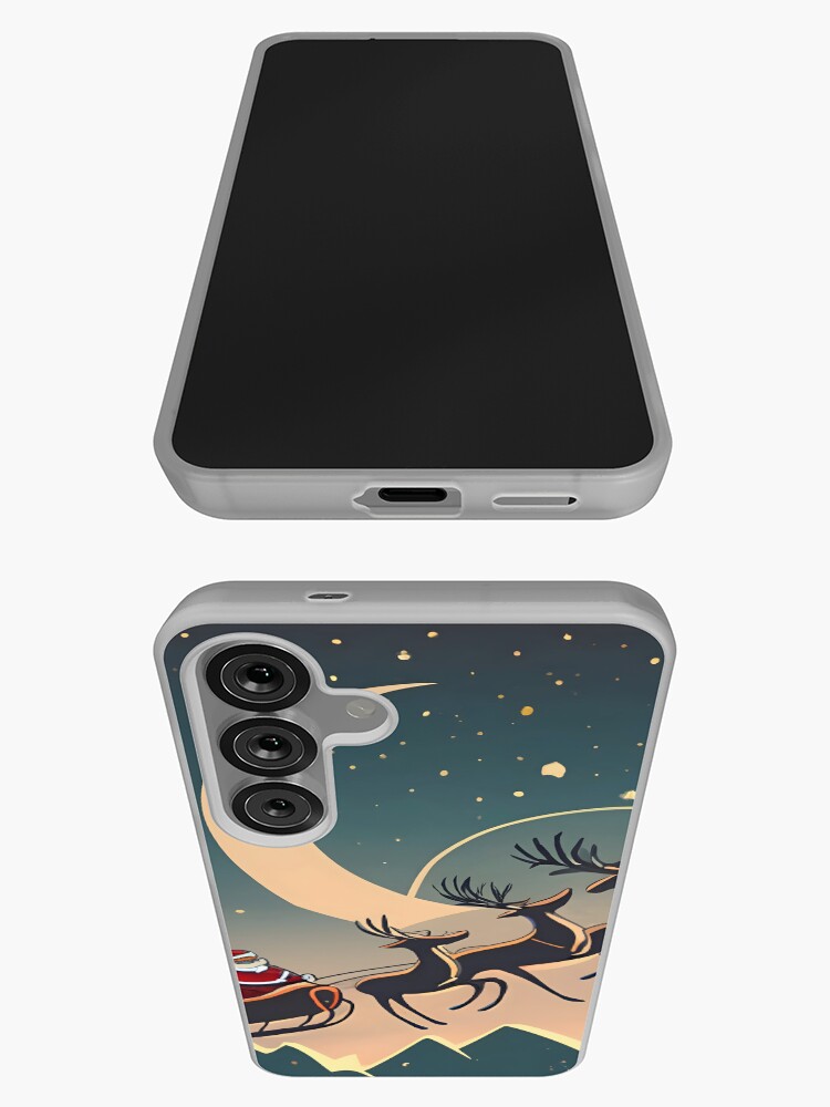 Thumbnail 3 of 4, Samsung Galaxy Phone Case, Santa Claus in sleigh with reindeers Minimalistic Drawing designed and sold by Patricks-Art.