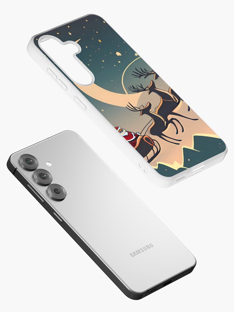 Thumbnail 2 of 4, Samsung Galaxy Phone Case, Santa Claus in sleigh with reindeers Minimalistic Drawing designed and sold by Patricks-Art.