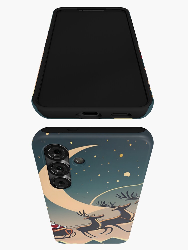 Thumbnail 3 of 4, Samsung Galaxy Phone Case, Santa Claus in sleigh with reindeers Minimalistic Drawing designed and sold by Patricks-Art.