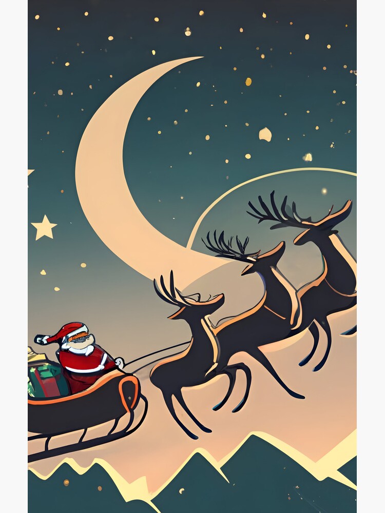 Thumbnail 4 of 4, Samsung Galaxy Phone Case, Santa Claus in sleigh with reindeers Minimalistic Drawing designed and sold by Patricks-Art.