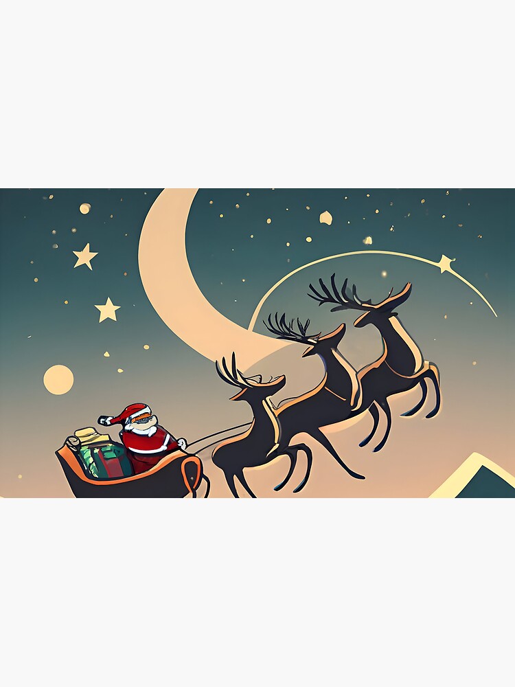 Thumbnail 6 of 6, Coffee Mug, Santa Claus in sleigh with reindeers Minimalistic Drawing designed and sold by Patricks-Art.