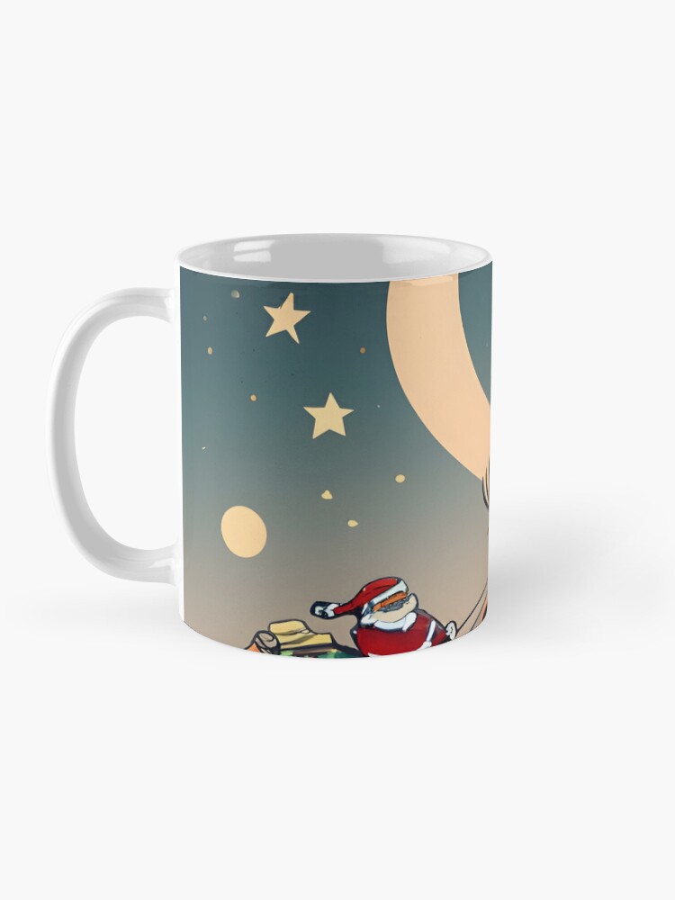 Thumbnail 3 of 6, Coffee Mug, Santa Claus in sleigh with reindeers Minimalistic Drawing designed and sold by Patricks-Art.