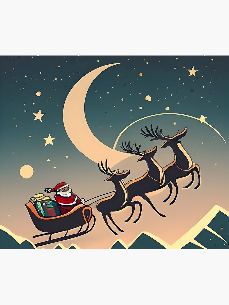 Thumbnail 5 of 5, Mouse Pad, Santa Claus in sleigh with reindeers Minimalistic Drawing designed and sold by Patricks-Art.