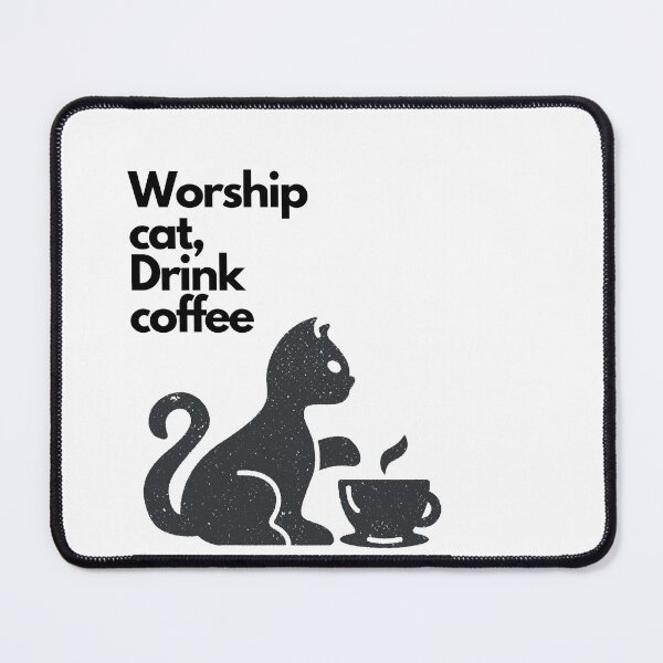 Artikelvorschau, Kaffee trinken, Katze anbeten entworfen und verkauft von Oneshadefeeling.