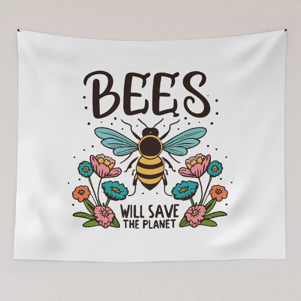 Item preview, Bees will save the planet floral design designed and sold by Leivenaar.