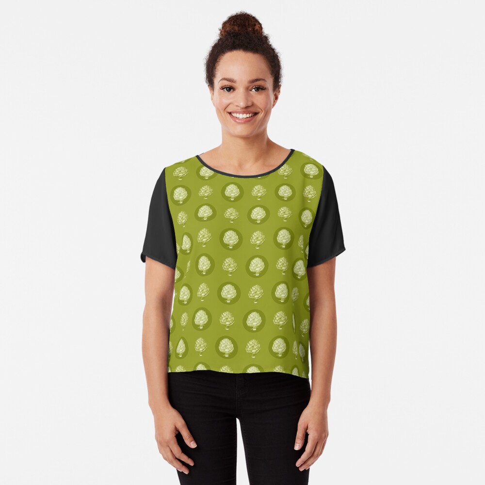 Artichoke Pattern Chiffon Top