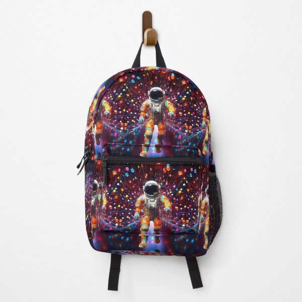 Item preview, A glowing artwork of a vibrant astronaut partying among numerous colorful lights in the style of future tech space designed and sold by AI-Only Creations.