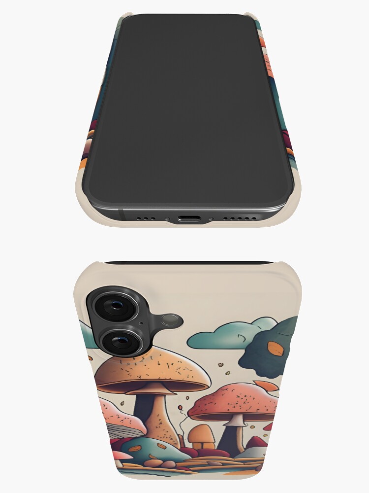 Thumbnail 3 of 4, iPhone Case, Autumn Landscape with Mushrooms Drawing designed and sold by Patricks-Art.