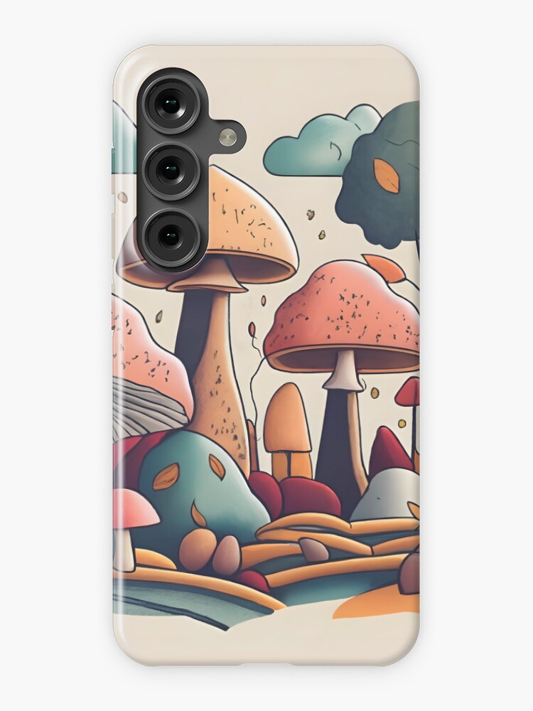 Thumbnail 1 of 4, Samsung Galaxy Phone Case, Autumn Landscape with Mushrooms Drawing designed and sold by Patricks-Art.